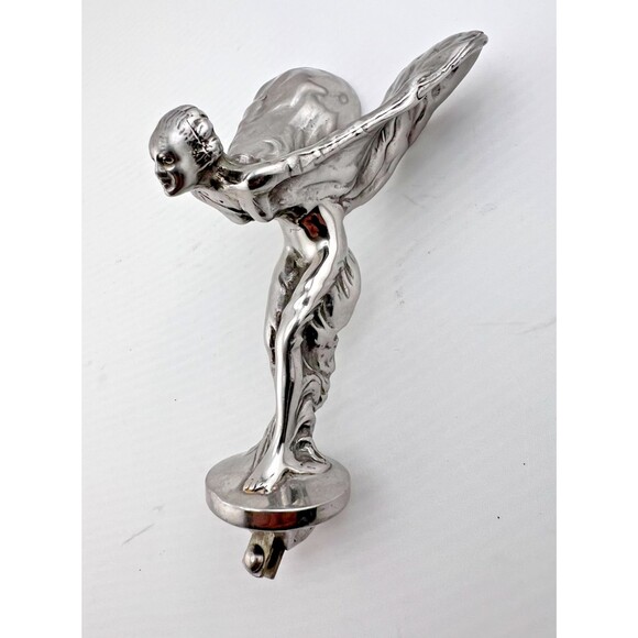Vtg Rolls Royce Hood Ornament Spirit Of Ecstasy Phantom II Emblem Silver Lady - Picture 2 of 11